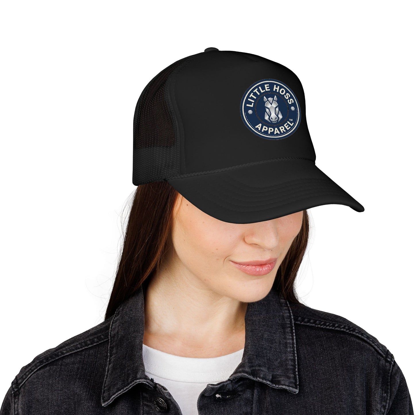 Little Hoss Apparel Trucker Hat — Vintage Patch Foam Mesh Cap