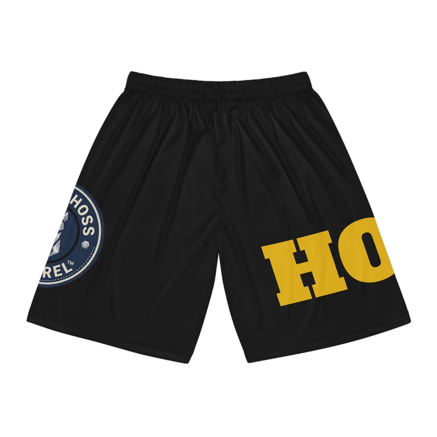 Copy of Basketball Shorts — Bold Yellow 'HOSS' All-Over Print Athletic Shorts