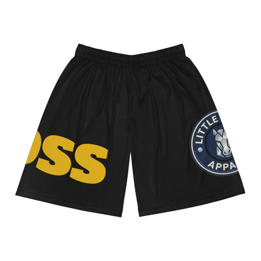 Copy of Basketball Shorts — Bold Yellow 'HOSS' All-Over Print Athletic Shorts